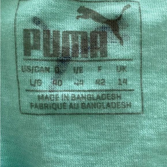 PUMA Sz L Vee Neck Aqua Tee Graphic Print - Picture 6 of 6